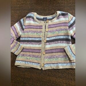 Hand knit 100% Lambs Wool Cardigan By Boston Proper